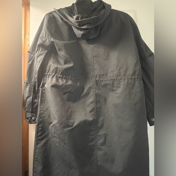 Gap parka coat small multi pockets hooded zip and snap button - Picture 6 of 7